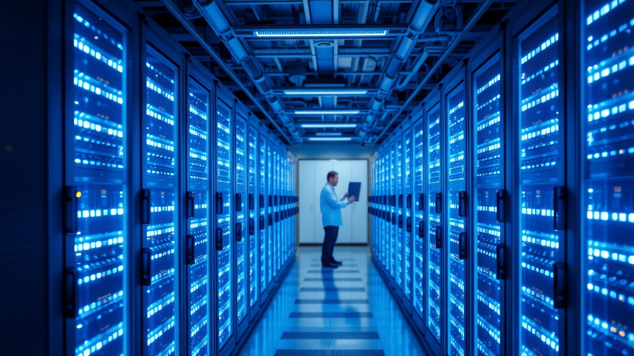 Secure data center servers with indicator lights